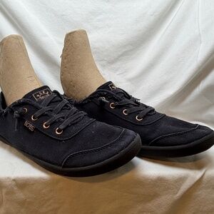 Bobs Comfort Shoes Womens Size 8.5 Black Lace up Flats Grunge